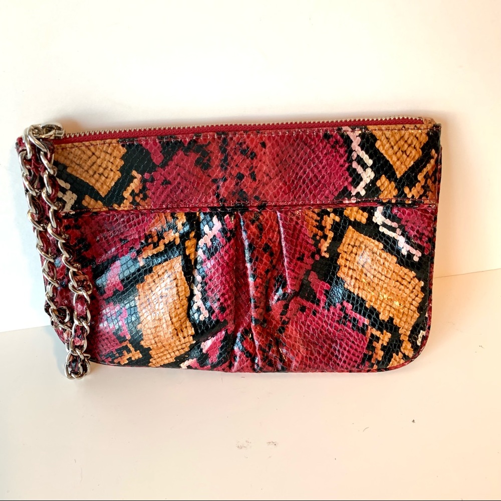 EXPRESS Colorful Snakeskin Print Clutch/Wristlet
